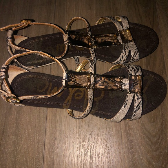 Sam Edelman | Shoes | Sam Edelman Snake Skin Jewel Sandals | Poshmark